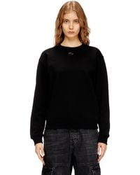 DIESEL - Cotton Sweatshirt With Oval D Embroidery - Lyst