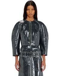 DIESEL - Patent-Leather Jacket With Cocoon Sleeves - Lyst