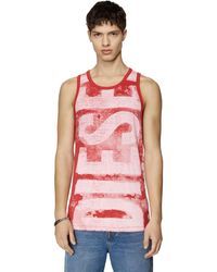 Mens Clothing T-shirts Sleeveless t-shirts DIESEL Cotton T-ollergo Tank Top in Black for Men 