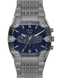 DIESEL - Spiked Cushion Gunmetal Stainless Steel Watch - Lyst