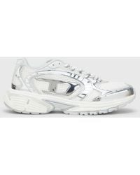 DIESEL - S-Pro-V-Dense-Metallic Mesh Sneakers With Oval D Logo - Lyst