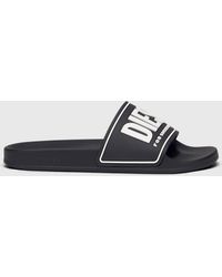 DIESEL - Rubber Slides With Embossed Logo - Lyst