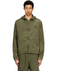 DIESEL - Chaqueta Con Capucha Y Cremallera En Popelina De Algodón - Lyst