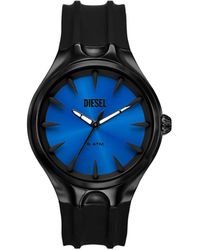DIESEL - Streamline Three-hand Black Silicone Watch - Lyst