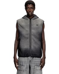 DIESEL - Hooded Vest In Denim-effect Jacquard - Lyst