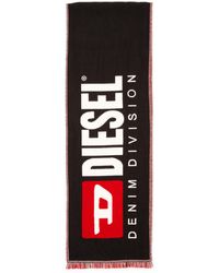 DIESEL - Wool-Blend Scarf With Maxi Jacquard Logo - Lyst