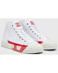 DIESEL - S-D-Verse-Dirty-Effect High-Top Canvas Sneakers - Lyst