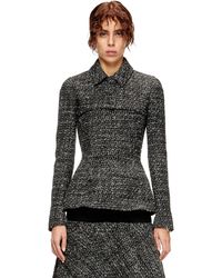 DIESEL - Bouclé Jacket With Ultra-Crop Hem - Lyst