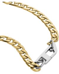DIESEL - D Logo Two-tone Chain Necklace - Lyst