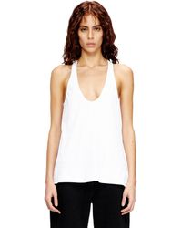 DIESEL - Ribbed Tank Top With Oval D - Lyst