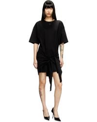 DIESEL - T-Shirt Dress With Tie Front - Lyst