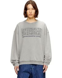 DIESEL - Cotton Sweatshirt With Appliqué Logo - Lyst