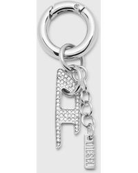 DIESEL - Charm With Rhinestone D Charm - Lyst