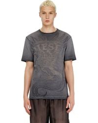 DIESEL - Jersey T-Shirt With Embossed Graphic - Lyst