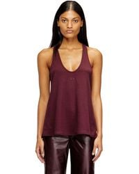 DIESEL - Burgundy Tank Top With Oval D Detail - Lyst