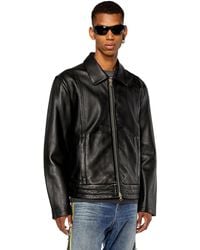 DIESEL - Shirt Jacket In Supple Leather - Lyst