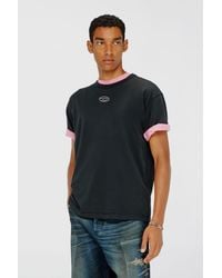 DIESEL - Light Cotton T-Shirt With Metallic Oval D Logo - Lyst
