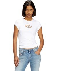 DIESEL - T-angie T-shirt With Peekaboo Logo White - Lyst