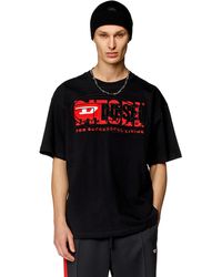 DIESEL - T-Shirt mit mehrlagigen Logos - Lyst