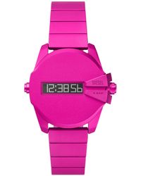 DIESEL - Baby Chief Digital Pink Aluminum Watch - Lyst