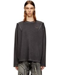 DIESEL - Long-Sleeve T-Shirt With Faded Effect - Lyst