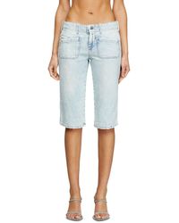 DIESEL - Short Capri en denim à chevrons - Lyst