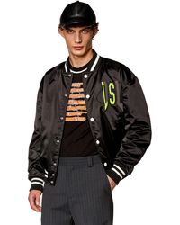 DIESEL - Satin Track Jacket With Lies Patches - Lyst