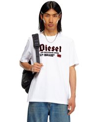 DIESEL - T-shirt With Flocked Print - Lyst