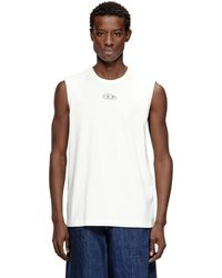 DIESEL T-Brico Faded Tank Top With Puffy Oval D in Black for Men