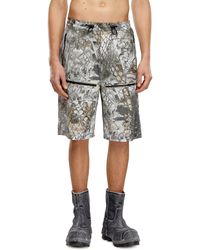 DIESEL - Nylon Cargo Shorts With Abstract Print - Lyst