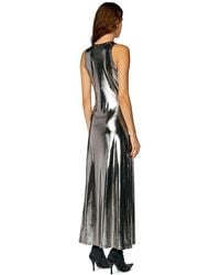 DIESEL - Midi Dress In Metallic Stretch Jersey - Lyst