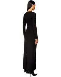 DIESEL - Kleid aus Milano-Strick mit Oval D-Plakette aus Metall - Lyst