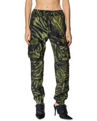 DIESEL - Pantalon cargo en sergé camouflage zébré - Lyst