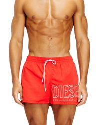 DIESEL - Mid-Length Swim Shorts With Outline Logo - Lyst