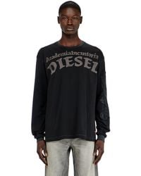 DIESEL - Long-Sleeve T-Shirt With Prints And Patches - Lyst