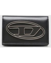 DIESEL - Leather Card Holder With Enamelled Oval D - Lyst
