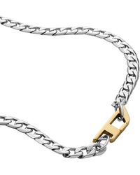 DIESEL - Stainless Steel Chain Necklace - Lyst