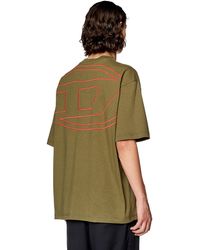 DIESEL - T-shirt con maxi-ricamo oval D - Lyst