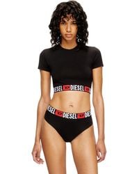 DIESEL - Cropped Top With Logo Band - Lyst