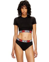 DIESEL - Cropped Top With Logo Band - Lyst