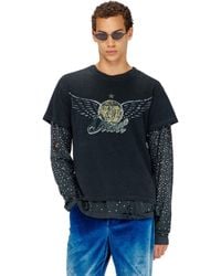 DIESEL - Cotton-Hemp T-Shirt With Concert Graphics - Lyst