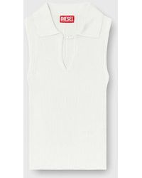 DIESEL - Sleeveless Rib-Knit Polo Top - Lyst