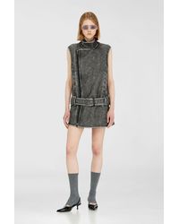 DIESEL - Biker-Style Mini Dress With Belt - Lyst