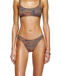 DIESEL - Camo Bikini Bottoms With Cut-Out Logo - Lyst