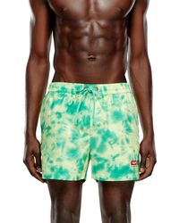 DIESEL - Mid-length Swim Shorts With Tie-dye Print - Lyst