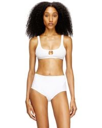 DIESEL - Bralette Cotton Rib With Jewel Oval D - Lyst