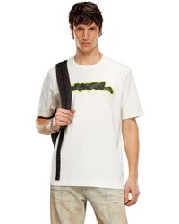 DIESEL - T-Shirt mit Zebra-Camouflage-Motiv - Lyst