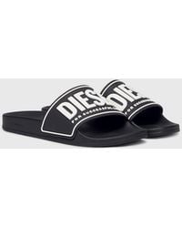DIESEL - Rubber Slides With Embossed Logo - Lyst