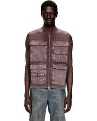 DIESEL - Zip-Up Knitted Vest With Cargo Pockets - Lyst