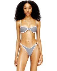 DIESEL - Bikini Top With Houndstooth Print - Lyst